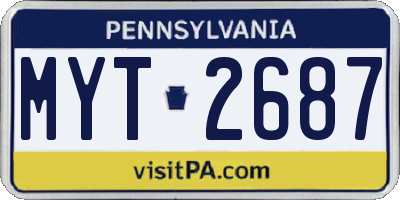 PA license plate MYT2687