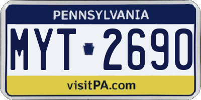 PA license plate MYT2690