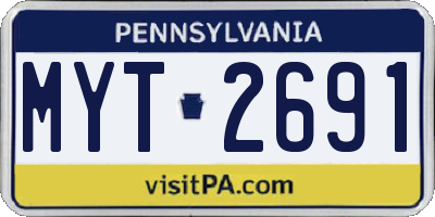 PA license plate MYT2691