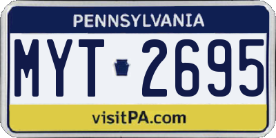 PA license plate MYT2695