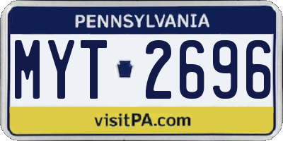 PA license plate MYT2696