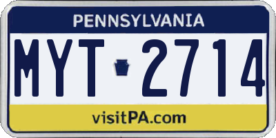 PA license plate MYT2714