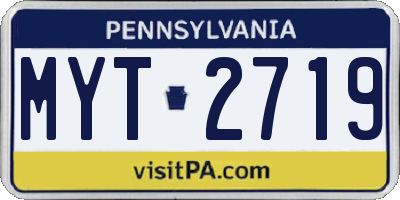PA license plate MYT2719