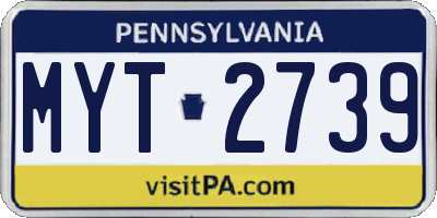 PA license plate MYT2739
