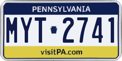 PA license plate MYT2741