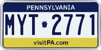 PA license plate MYT2771