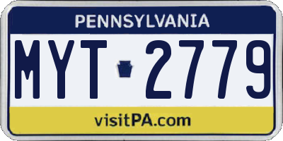 PA license plate MYT2779