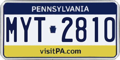 PA license plate MYT2810