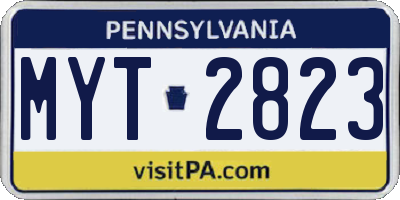 PA license plate MYT2823