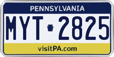 PA license plate MYT2825