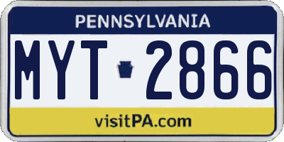 PA license plate MYT2866