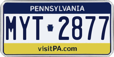 PA license plate MYT2877