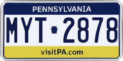 PA license plate MYT2878