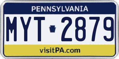 PA license plate MYT2879