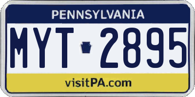 PA license plate MYT2895