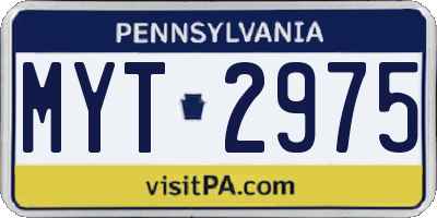 PA license plate MYT2975