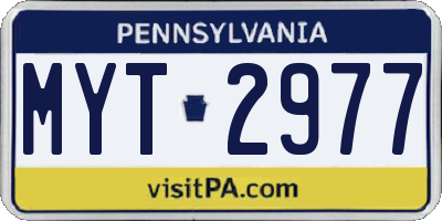 PA license plate MYT2977