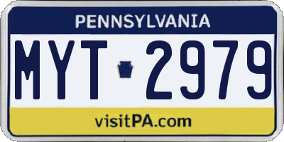 PA license plate MYT2979