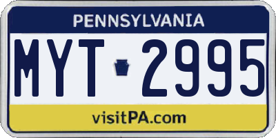 PA license plate MYT2995