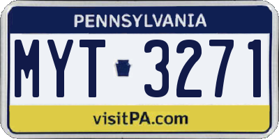 PA license plate MYT3271
