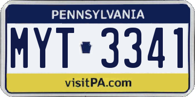 PA license plate MYT3341
