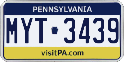 PA license plate MYT3439