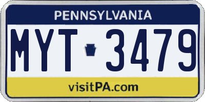 PA license plate MYT3479