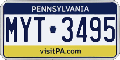 PA license plate MYT3495