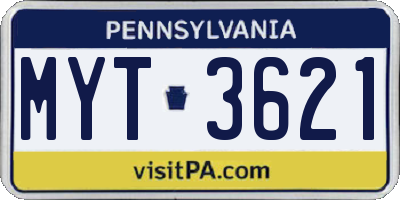PA license plate MYT3621