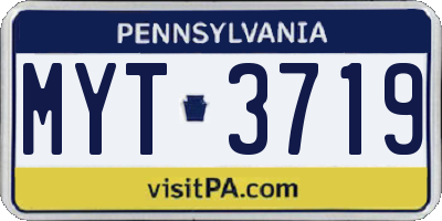 PA license plate MYT3719