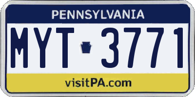 PA license plate MYT3771