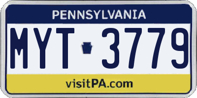 PA license plate MYT3779