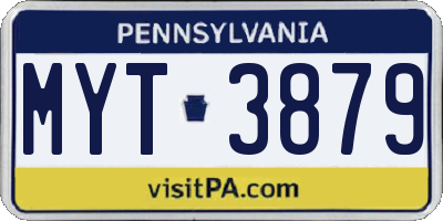 PA license plate MYT3879