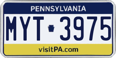 PA license plate MYT3975
