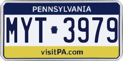 PA license plate MYT3979