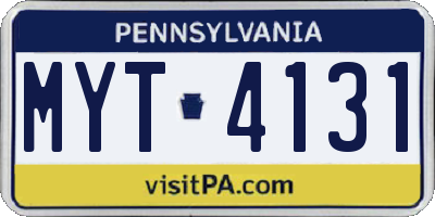 PA license plate MYT4131