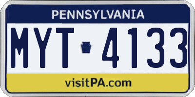 PA license plate MYT4133