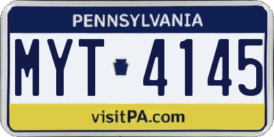 PA license plate MYT4145