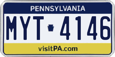 PA license plate MYT4146