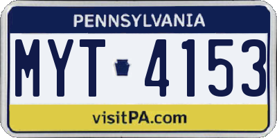 PA license plate MYT4153