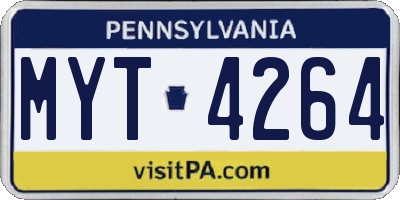 PA license plate MYT4264