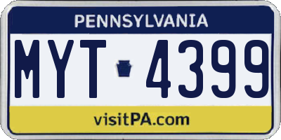 PA license plate MYT4399