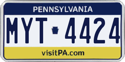 PA license plate MYT4424