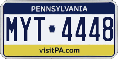 PA license plate MYT4448
