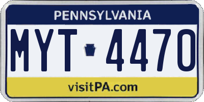 PA license plate MYT4470