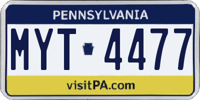 PA license plate MYT4477