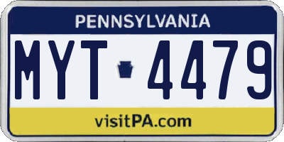 PA license plate MYT4479