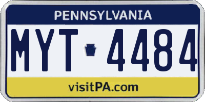 PA license plate MYT4484