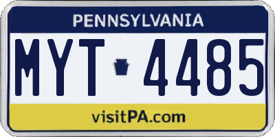 PA license plate MYT4485