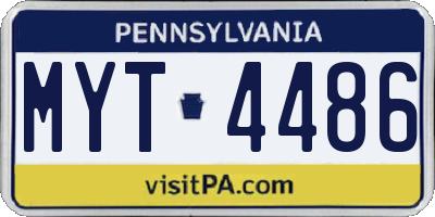PA license plate MYT4486